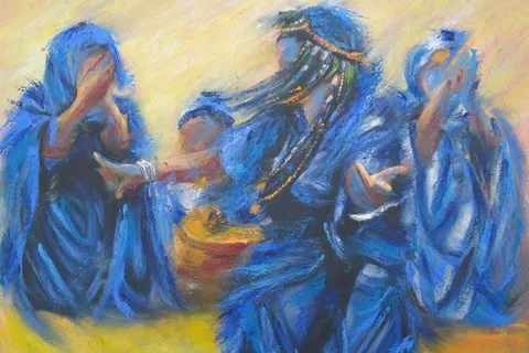 Maroko | Taniec guedra uchwycony malarskim pędzlem (Guedra, Abdellatif Zine, Muzeum Marrakeszu)